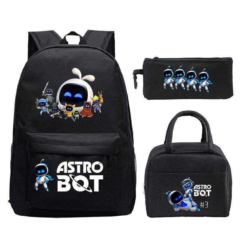Game Astro bot peripheral printing fashion primary and secondary school students schoolbag three-piece set multi-function large capacity