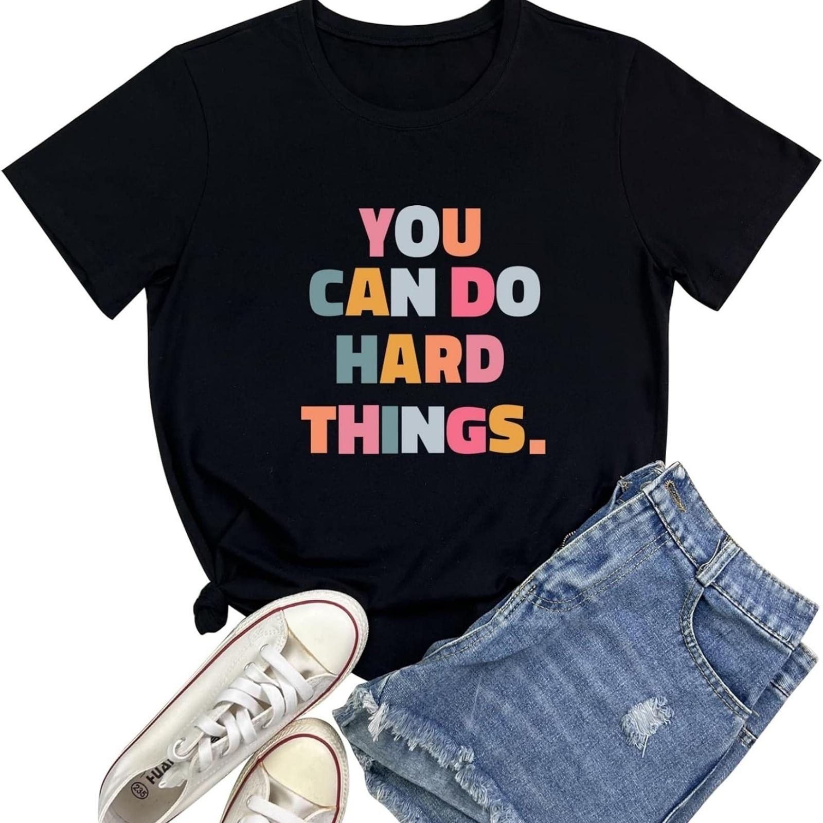 BLACKOO Women You Can Do Graphic Tshirts Cute Tees S