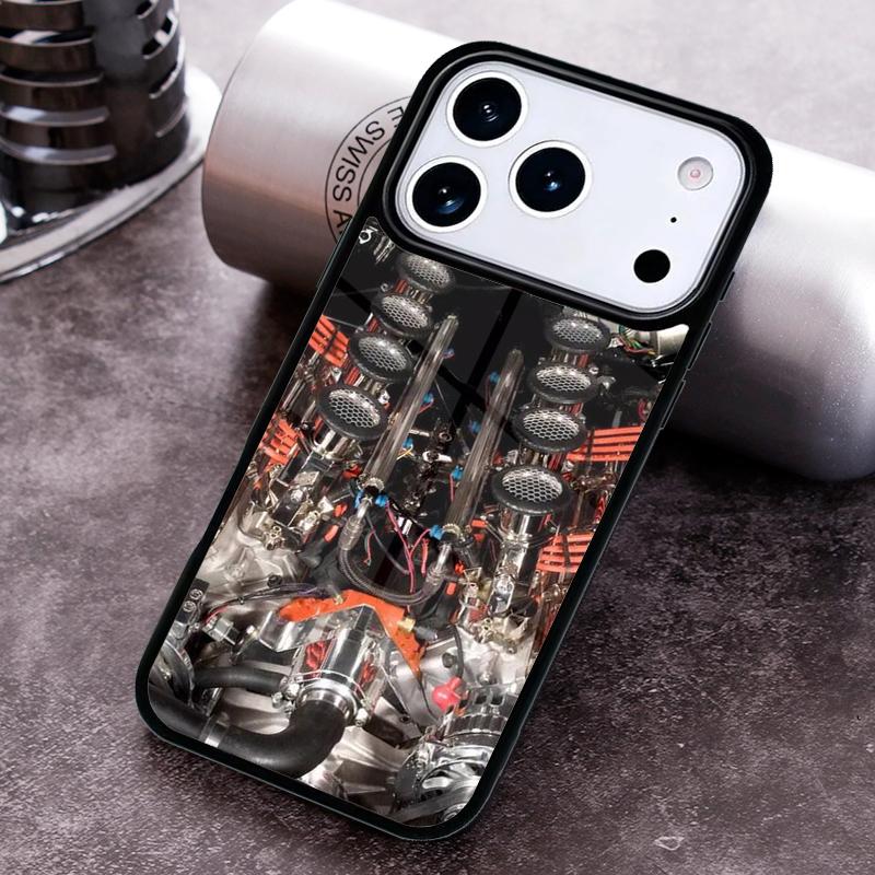 Awesome Car Engine Phone Case For iPhone 17 16 15 14 13 12 11 Pro Max Plus 17Air Soft Silicone Cover