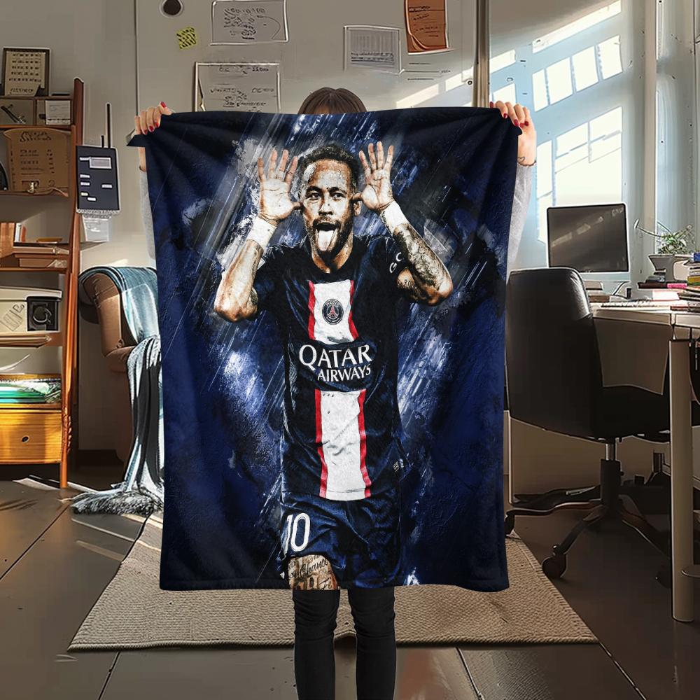 Neymar,pattern Flannel Blanket, High Quality Comfortable for All Seasons, Home Decor, Warmth and Comfort, Perfect for Gifts.