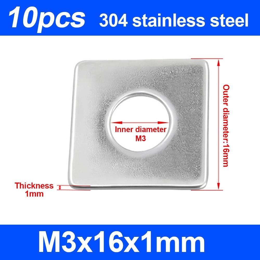 10Pcs M3-M20 Square Flat Washer Square Design Square Gasket  for Construction Machinery