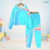 Kids Boys Girls Hooded Long Sleeve Colorful Printed Sweatshirt And Cuffed Pants Two Piece Set