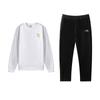 Fashionable Versatile Loose Fleece Pullover Sweatshirt Comfortable Long Pants Casual Sports Suit Unisex Sweatshirt, Pants AWDVH01-2+AKLVD09-1