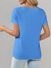 T-shirt da donna con scollo a V a maniche corte, vestibilità larga, top casual estivo