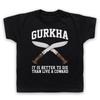 Gurkha Motto Regiment Army Slogan Kukri Elite Force War Kids Child's T-Shirt