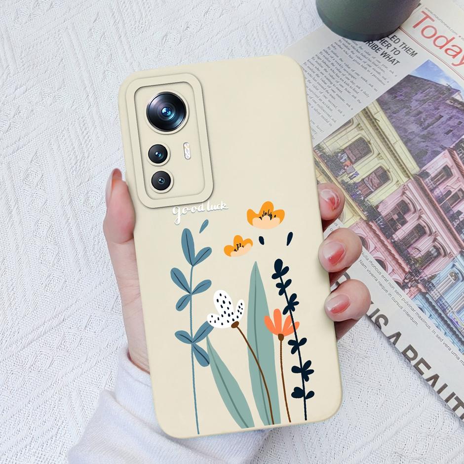 For Xiaomi 12T Case Hot New Design Cute Cat Butterfly Cartoons Matte Liquid Silicone Shell For Xiaomi 12T Pro Ultrathin Fundas