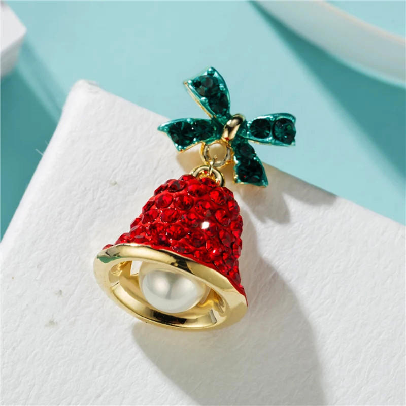 Women Fashion Christmas Bow Wind Chime Earrings Holiday Statement Dangle Earrings Xmas Jewelry Gift