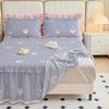 Thickened Pure Cotton Padded Bed Skirt Bedspread Cotton Padded Ruffle Edge Protection Non-slip Pillowcase Bedspread Cover