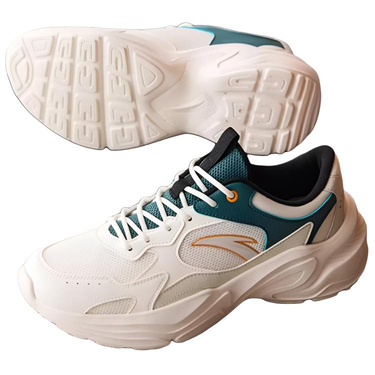 New Anta Little Millennium Abrasion Resistant Breathable Low Top Casual Shoes Men's White Green 912538826-3