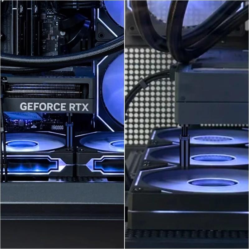 Aluminum Gpu Holder Vertical Telescopic Rotating Stand Magnetic Bracket Video Card Holder Graphics Card Bracket