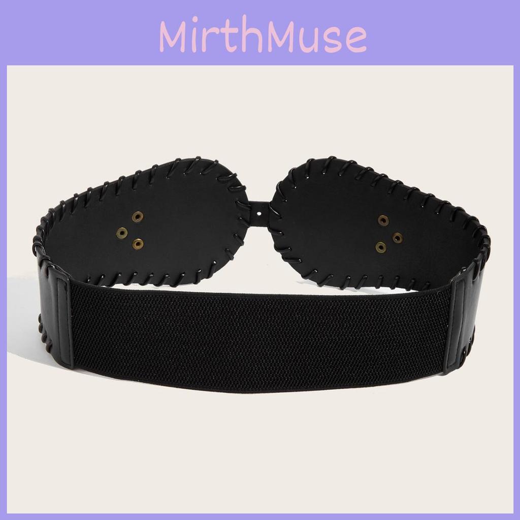 Metal Retro Stylish Waist Cincher Women Elastic Belt Wide Width Coats Dresses