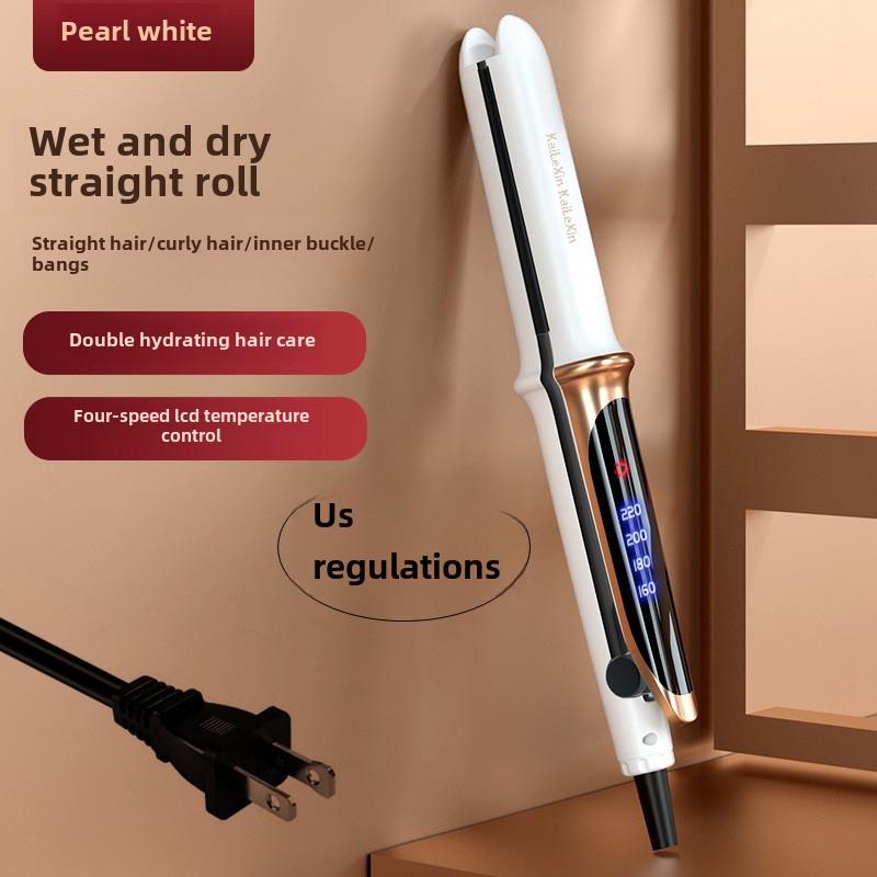 Dual-Purpose Ceramic Hair Straightener & Curling Iron: Safe for Hair, Ideal for Straightening and Styling Bangs