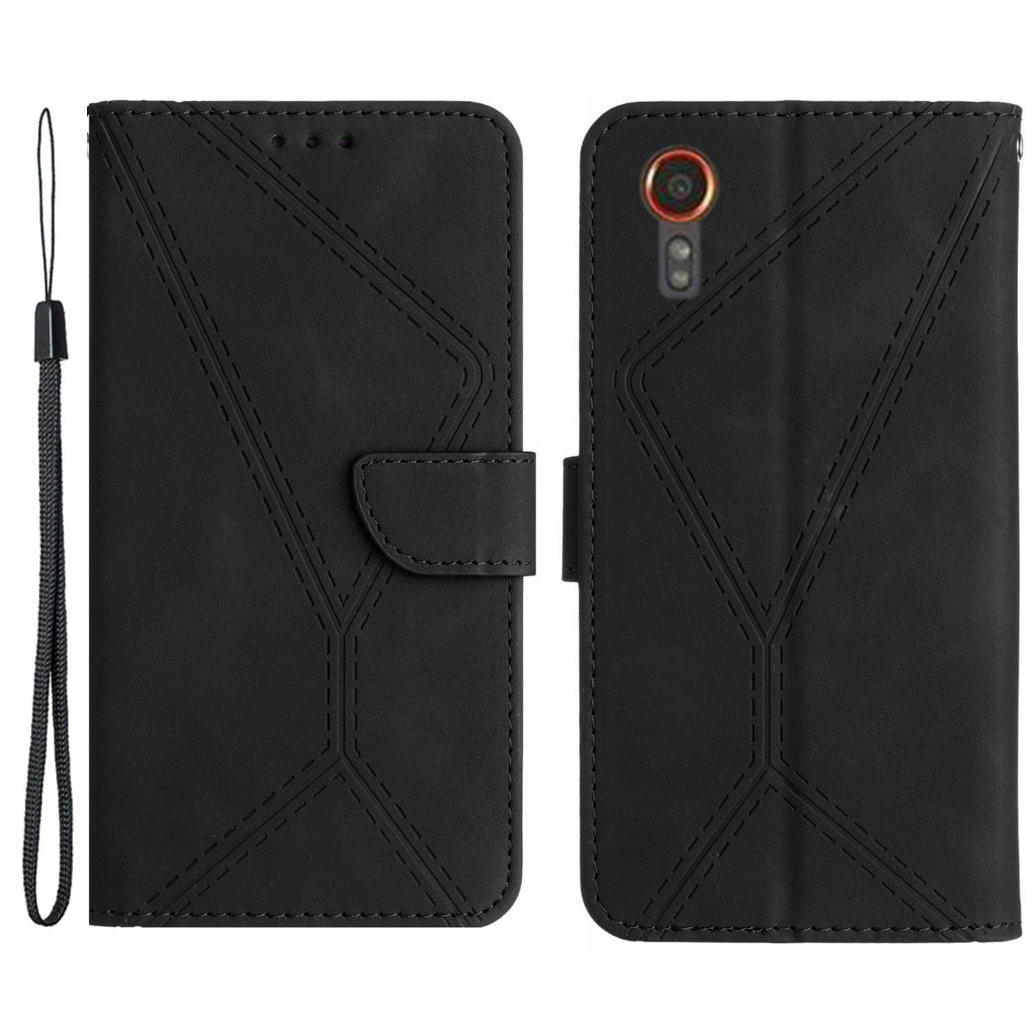 

HT05 для Samsung Galaxy Xcover7 флип кожаный чехол для телефона с кошельком Black