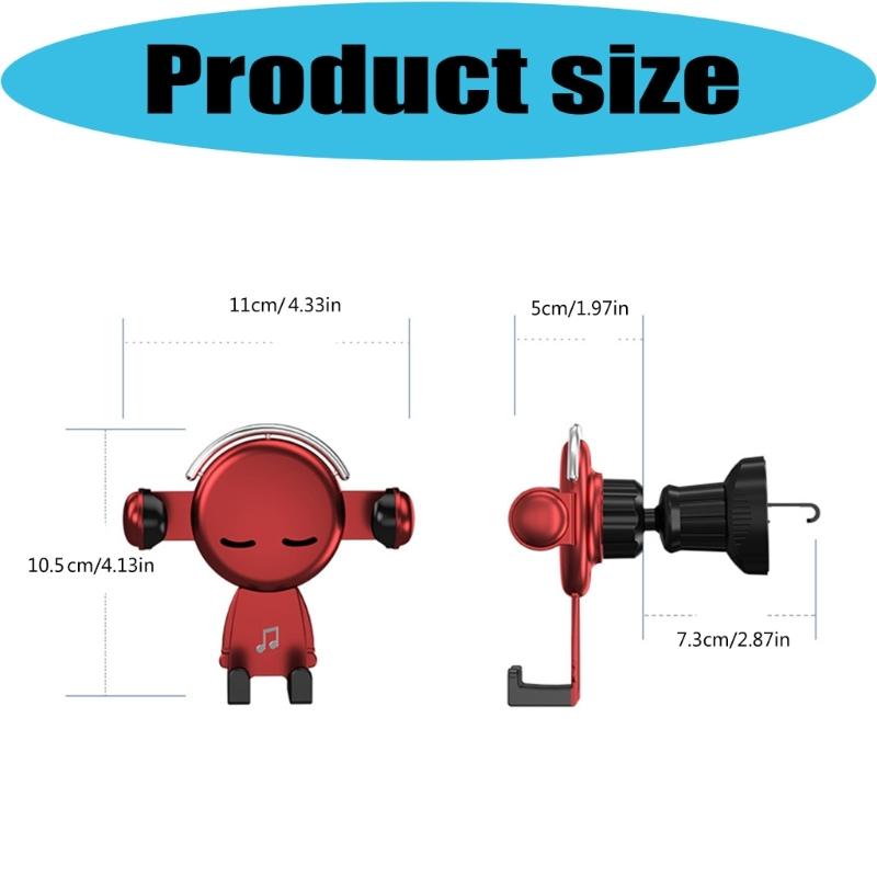 Car Phone Holder Car Air Vent Mount Holder for 4.7-6.7in Device Auto Clamping Phone Stand 360 Degree Rotating Bracket