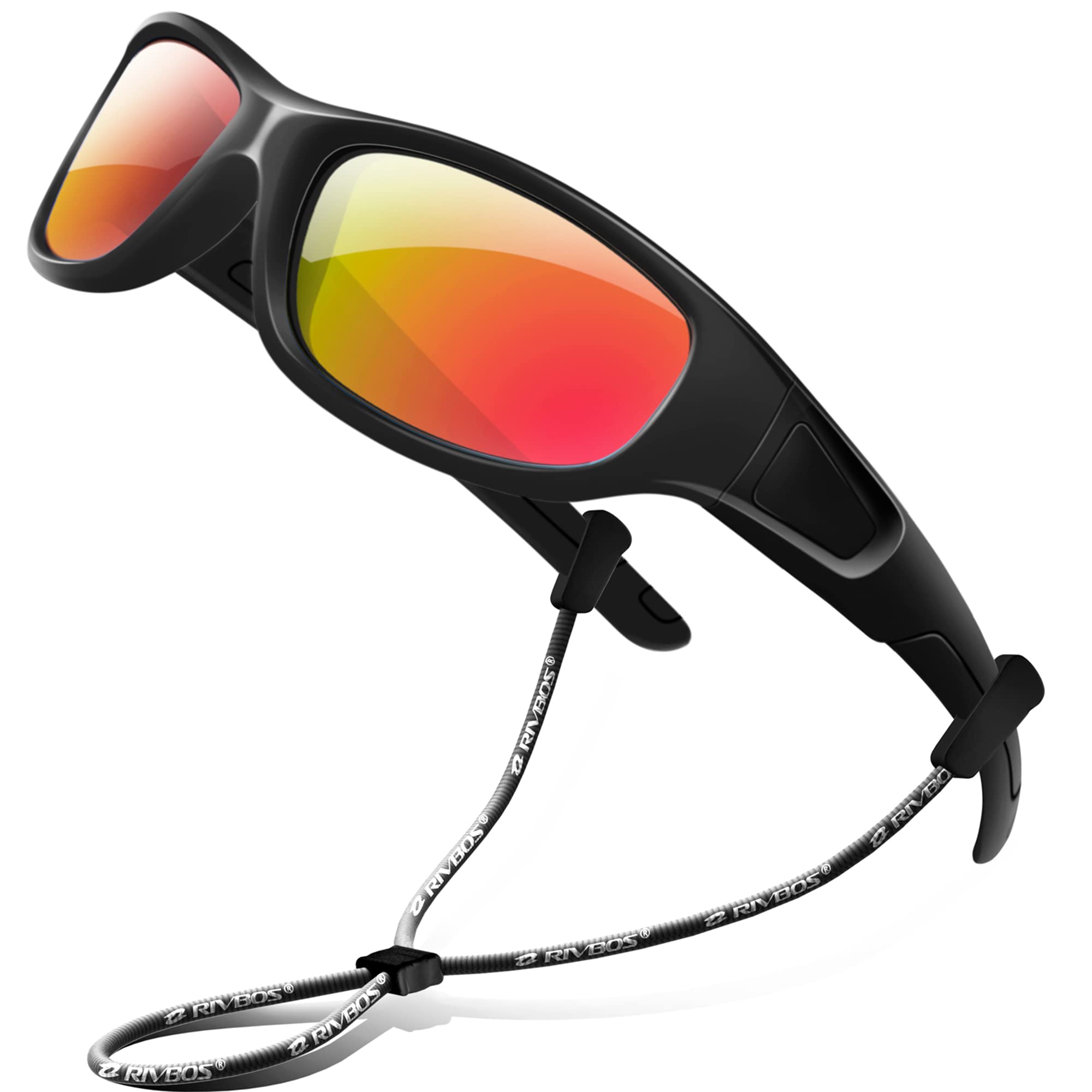 

Ribads RBK035 RBK037 Kids Sunglasses Polarized Lens Rubber Frame UV Protection Red Mirror [RIVBOS] Children s (037-Ice Lens)