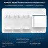 Adhesive Electric Toothbrush Holder Wall Mounted Razor Hanger Bathroom Organizer Box (White)