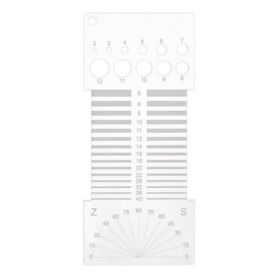 

Sewing Ruler Wire Diameter Test Hole Knitting Counter Acrylic Transparent Multifunctional Measuring Tool with Protractor Multifunctional Spinning чистий