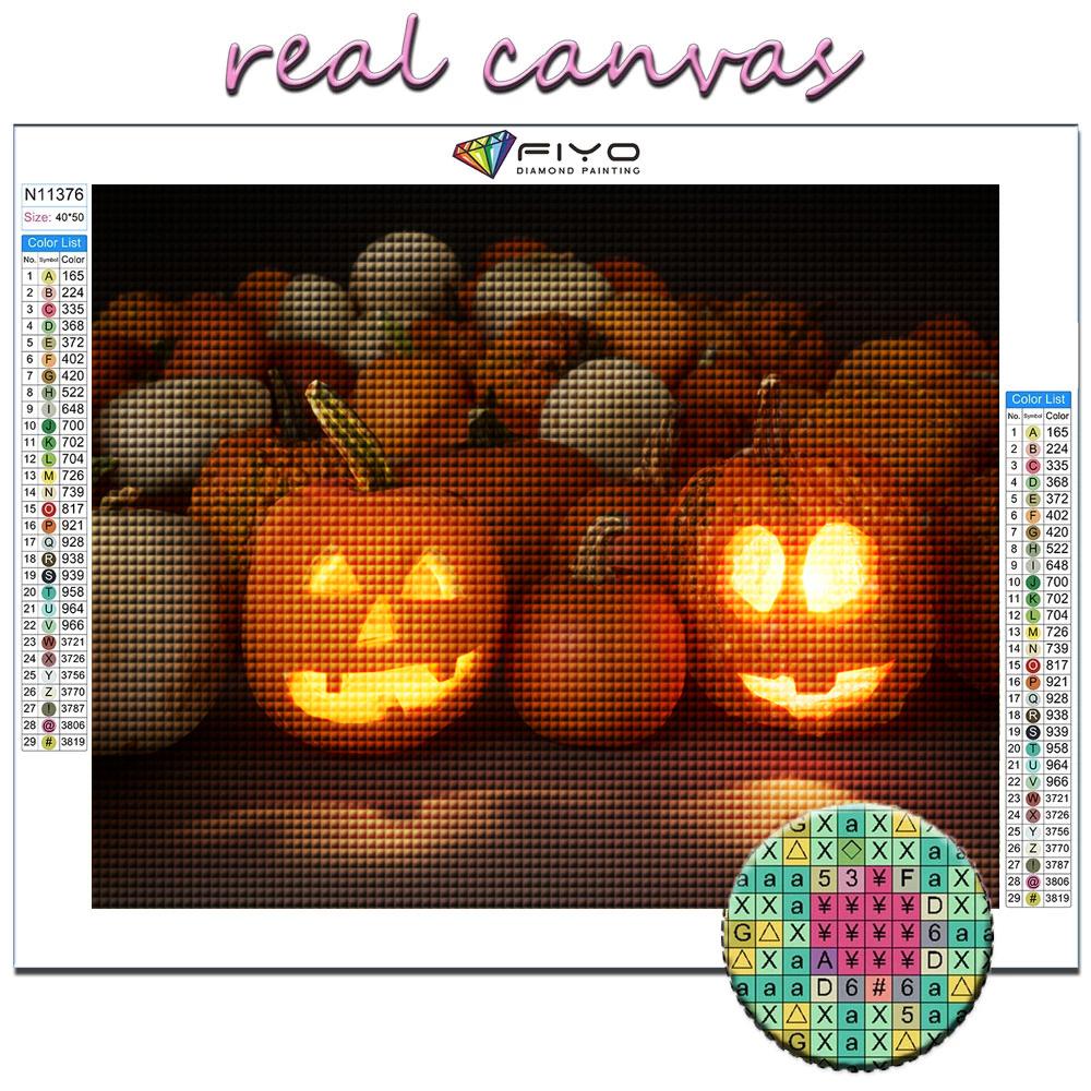 DIY 5D Diamond Painting Halloween Scary Pumpkin Landscape Cross Stitch Kit Full Drill Embroidery Mosaic Art Picture of Rhinestones Gift