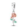 Exquisite Fine Rose Leaf Flowers Pendant Copper Plated Bead Fits Genuine Charm Bracelets Jewellery Gift For Women
