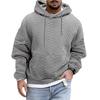 New Autumn Men's Plus Size Casual Jacket Jacquard Hooded Solid Color Lace Up Long Sleeved Sweatshirt for Men