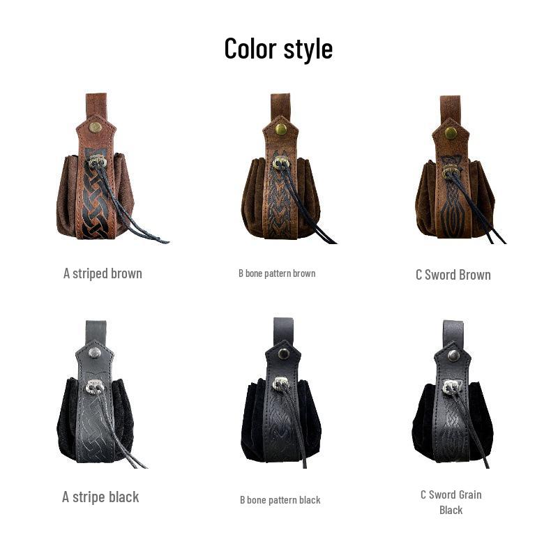 Středověká měšec na mince ve vikingském stylu: Retro ledvinka na opasek