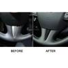 2 Pieces Carbon Fiber Steering Wheel Cener Trim + Shift Knob Cover Gear Handle Stickers Replacement For Infiniti Q50 2014-2017
