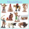 Western Scene Pvc Figurine Collection With Native American And Cowboy Characters For Childrens Decor