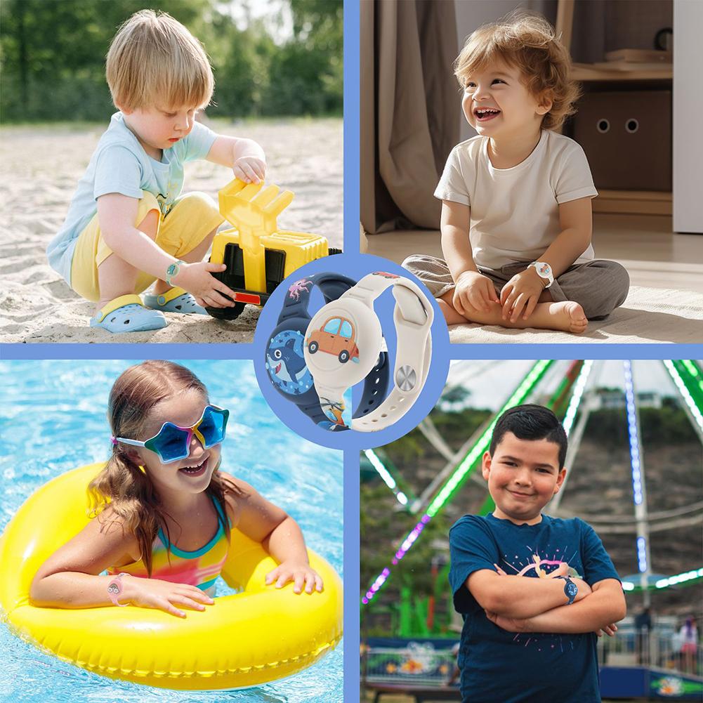 Cartoon Wristband Silicone Lightweight GPS Tracker Holder Toddler Holder Wristband for AirTag