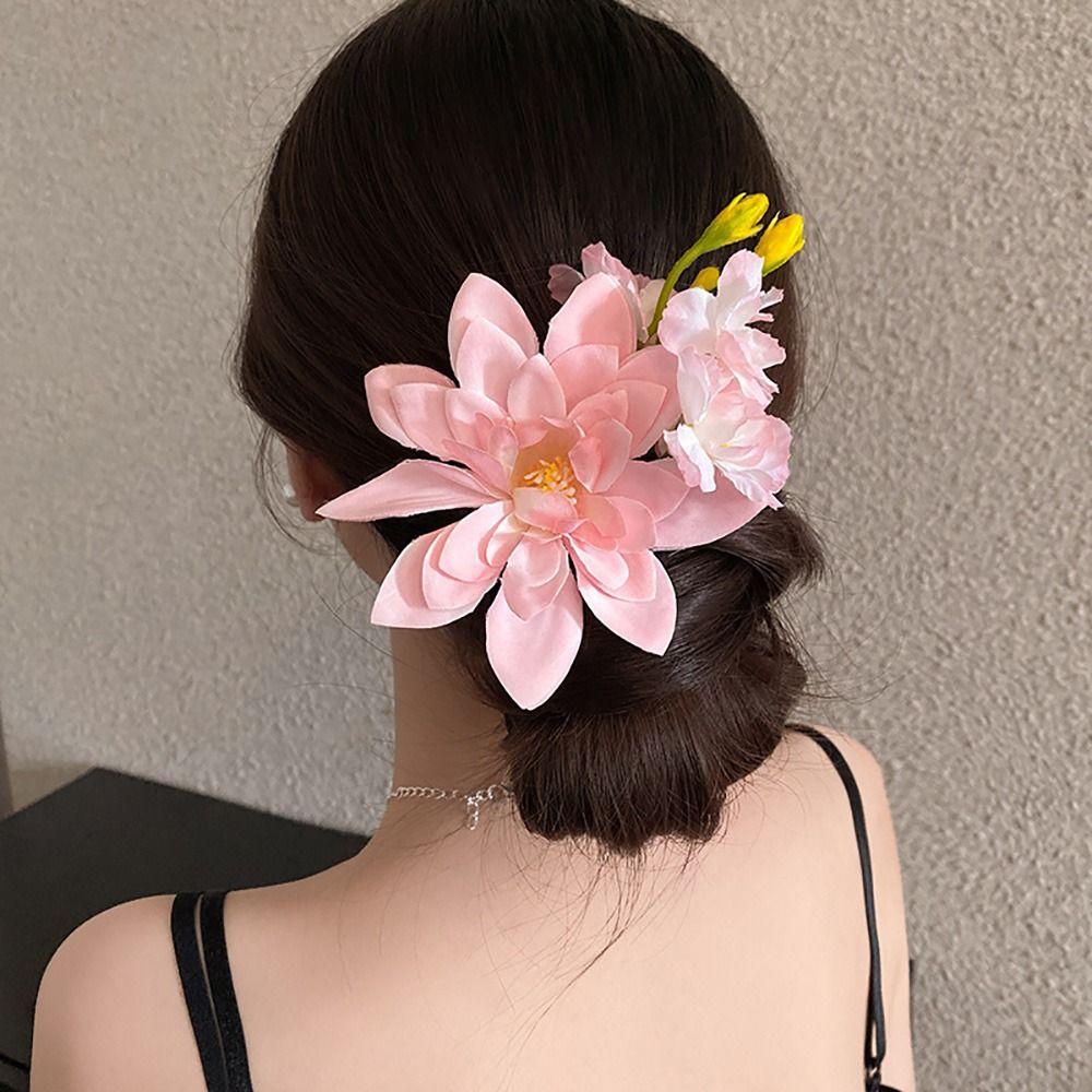 Accessories Floral Hair Clip Pink Blue Headdress Fashion Flower Hairpin Bridesmaid Accessories