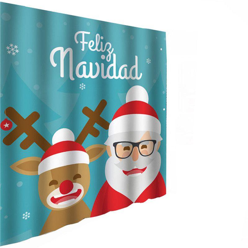 High Quality Christmas Shower Curtain And Toilet Mat Set For Elegant And Cozy Bathroom Decor