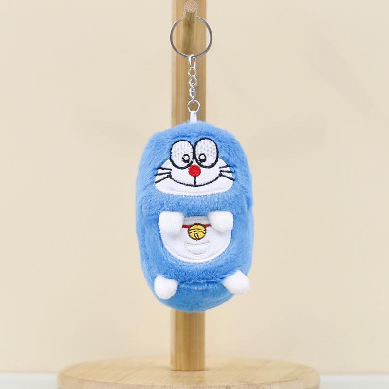 Adorable Cute Plush Doraemon Keychain Soft Toy Bag Charm Stuffed Animal Doll Smiling Cat