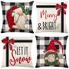 Christmas Pillow Cover Christmas Linen Printed Cushion Cover Home Sofa Decorative Pillow Cover