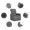 Electric Recliner Chair with Rising Function Gray Faux Leather
