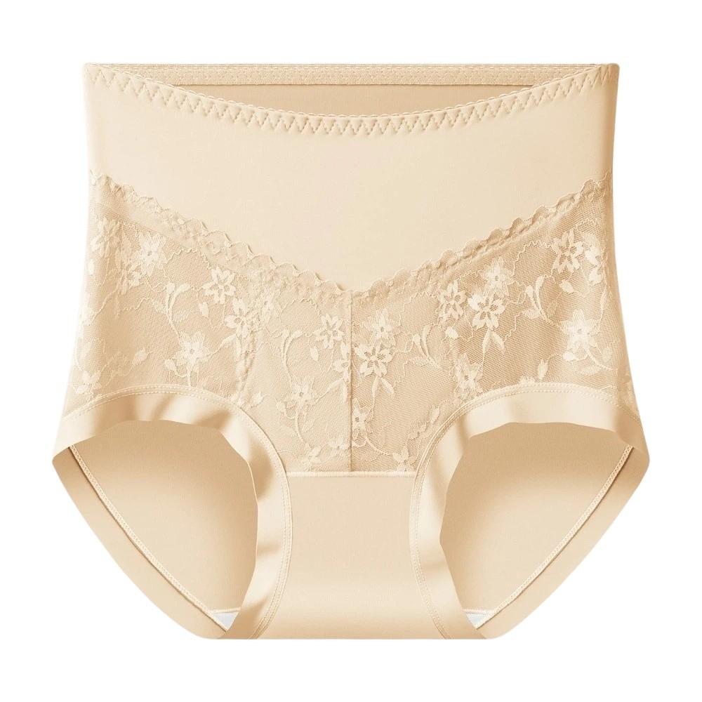 

High Waist Slimming Shaper Panties Lingerie Butt Lifter Tummy Control Shapewear Briefs Body Shaper Silk crotch Underpants Gift L&1pc-1pc- бежевий