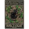Vintage Hexe Frau Schwarze Kunst Poster Halloween Schwarze Katze Schild Metall Blechschilder Wand Heimdekor Schlafzimmer Badezimmer Raum Kaffee