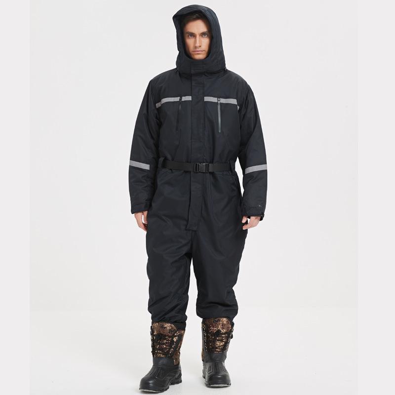Thickened Waterproof Down Jumpsuit for Winter Fishing and Ice Protection
