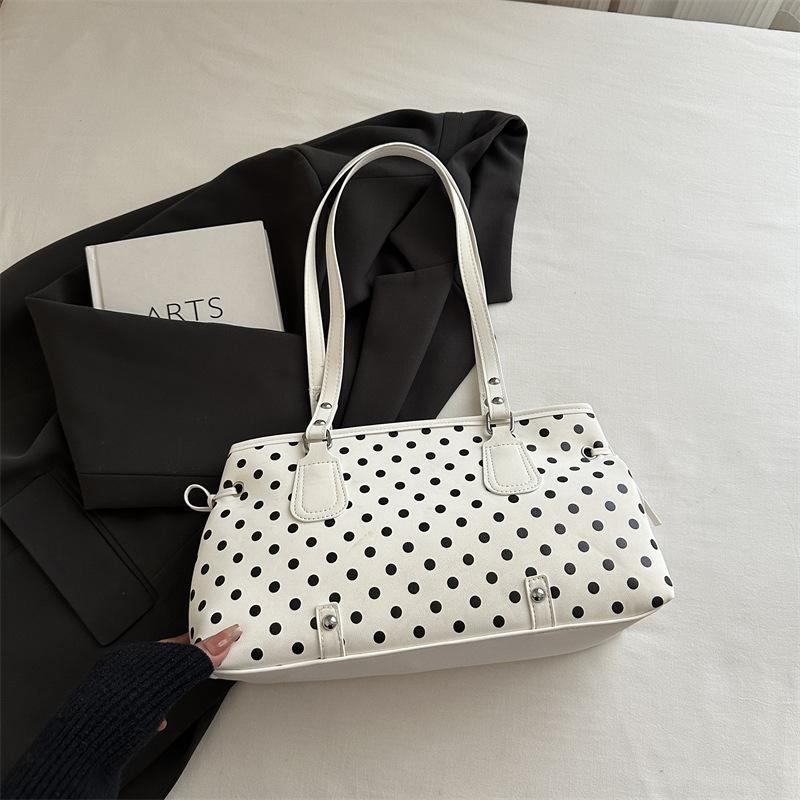 Korean Style Women Polka Dot Single Shoulder Underarm Portable Handbag