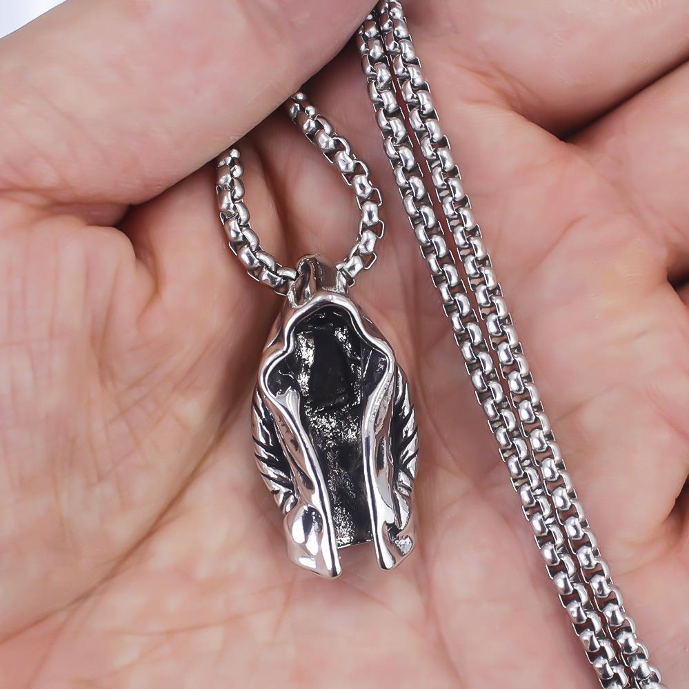 Retro Dark Style Assassin Cloak Windbreaker Pendant Retro Punk Necklace Pendant