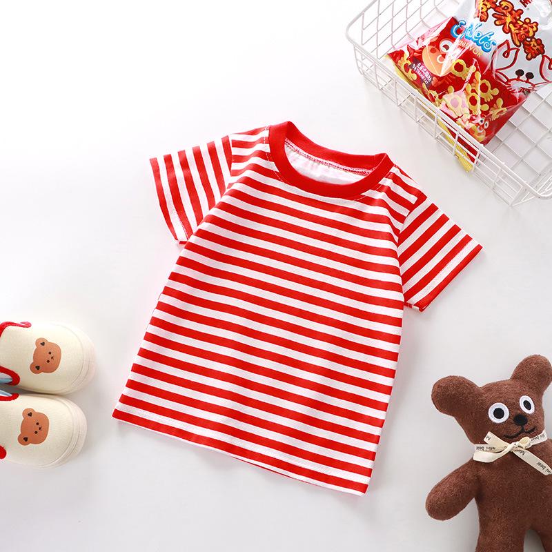 New Style Kids' Pure Cotton Short-Sleeve T-Shirt for Boys and Girls - Summer Baby Layering Shirt