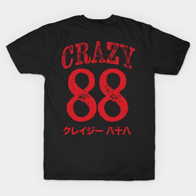 

Men Black Print T-shirt The Crazy 88 No-Cut Transfer Paper Print Cotton Tshirt L чорний