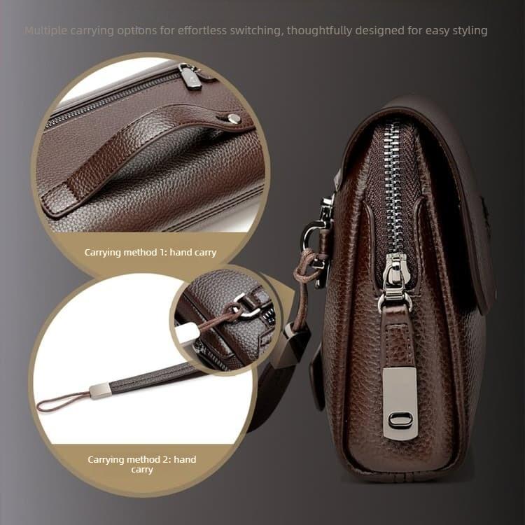 Men's Lychee Pattern Business Clutch Bag