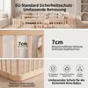 140×200cm Natural Wood Modular Baby Playpen, 7cm Standard-Compliant Gap, Rounded Edges, Universal Child Safety Fence for Indoors
