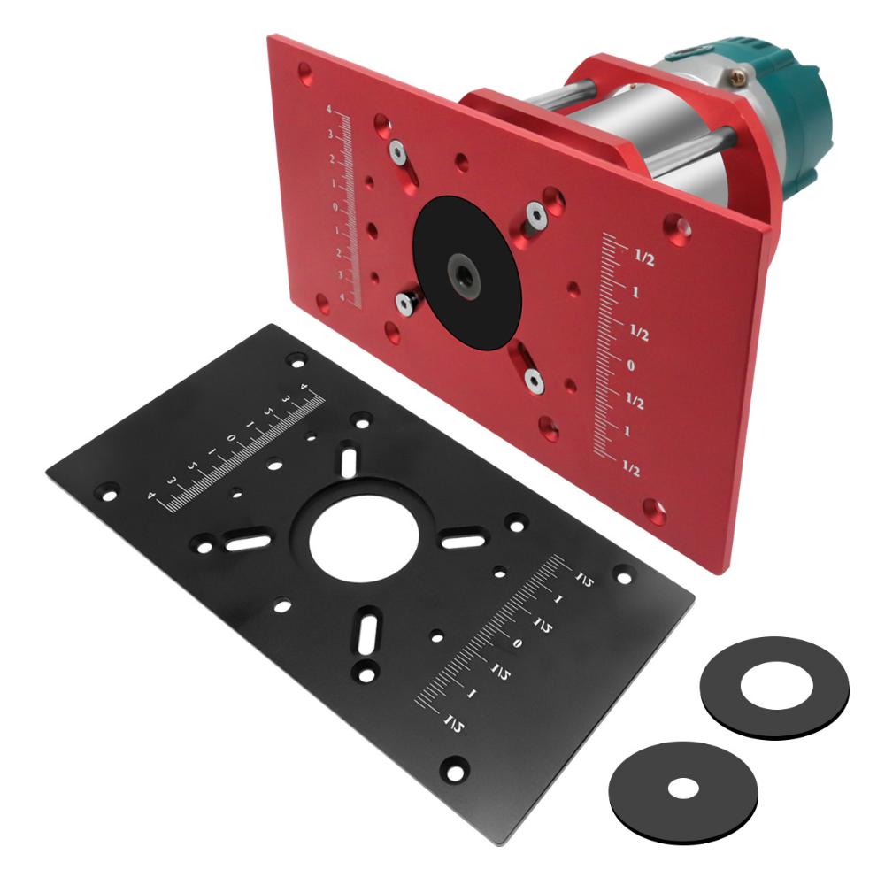 Woodworking Aluminum M8 Router Insert Plate,Carving Machine Lift Base,Router‑Table Lifting System for 65mm Motor