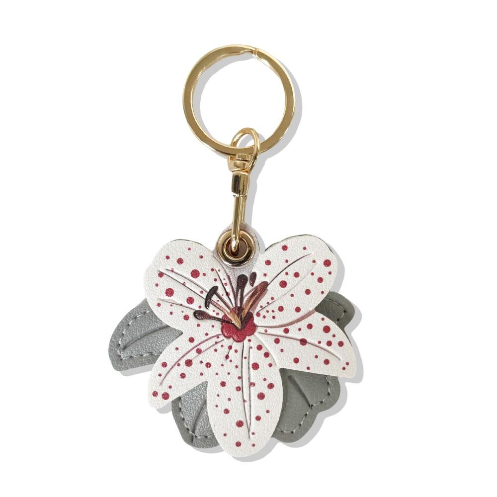 

Sweet Cartoon Flower Keychain PU Leather Access Control Card Holder Bag Pendant Multicolor Ornament Bag Hanging Girl серый