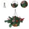 Artificial Christmas Hanging Basket Display Ornament Collectible Christmas Decoration for Garden Yard Courtyard Patio Balcony