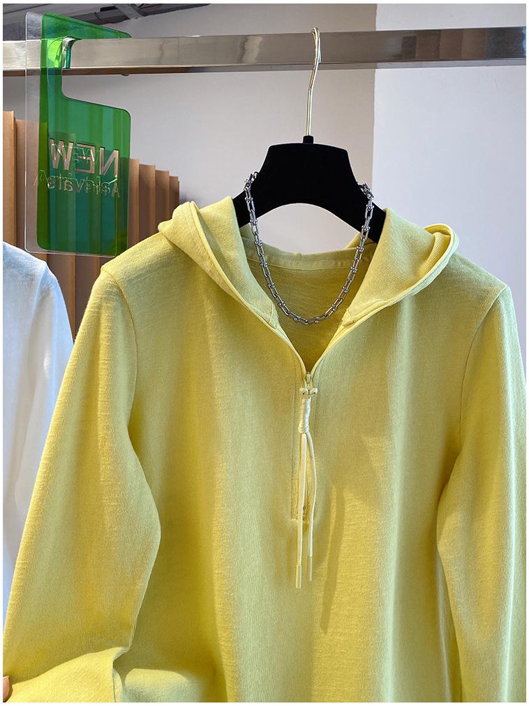 Autumn/Winter Women's Half-Zip Hooded Long-Sleeve Casual Top