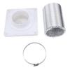 Dryer Vent Connection Kit Fit 4 Inch Duct Quick Connect Coupling Wall Flange Plate Aluminum Foil Hose and Clamp for Bathroom