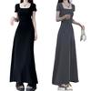 2026 Small French Black Slim Dress Women's Temperament Waist Long Fashion