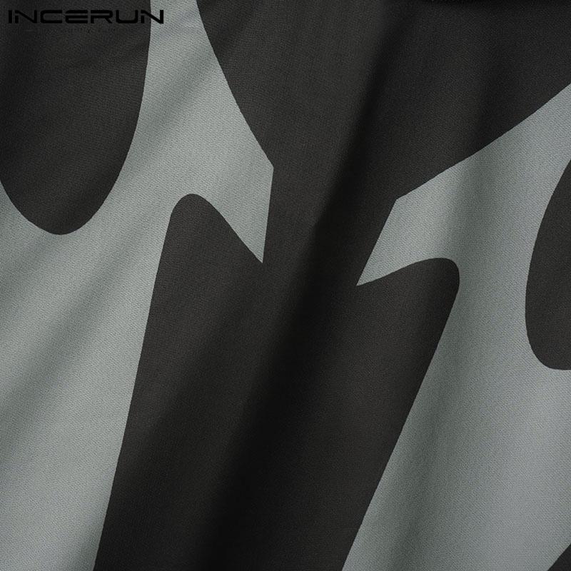 INCERUN Men Long Sleeve Hoodies Print Stitching Casual Hooded Sweatshirts