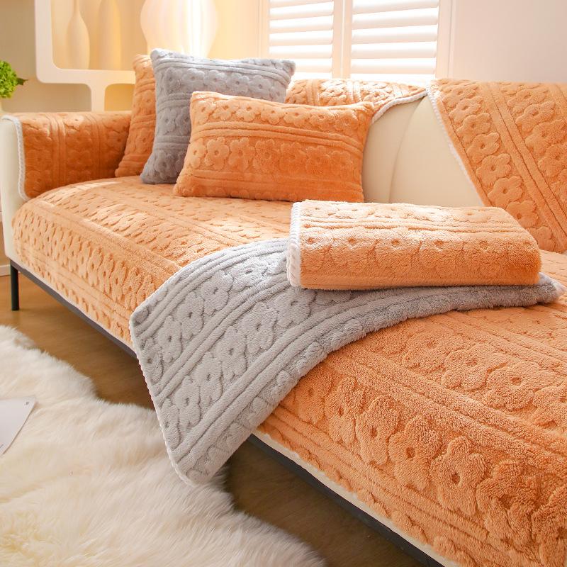 

Подушка для дивана Зимняя плюшевая нескользящая утолщенная новая подушка для дивана Универсальный чехол для пододеяльника Полотенце Тканевая подушка 70x70cm